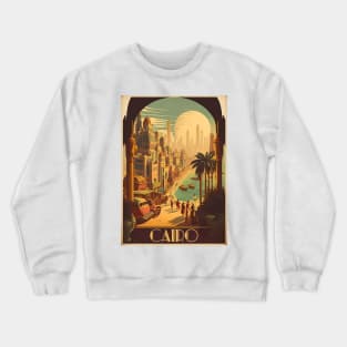 Cairo Egypt Streetscape Vintage Travel Art Poster Crewneck Sweatshirt